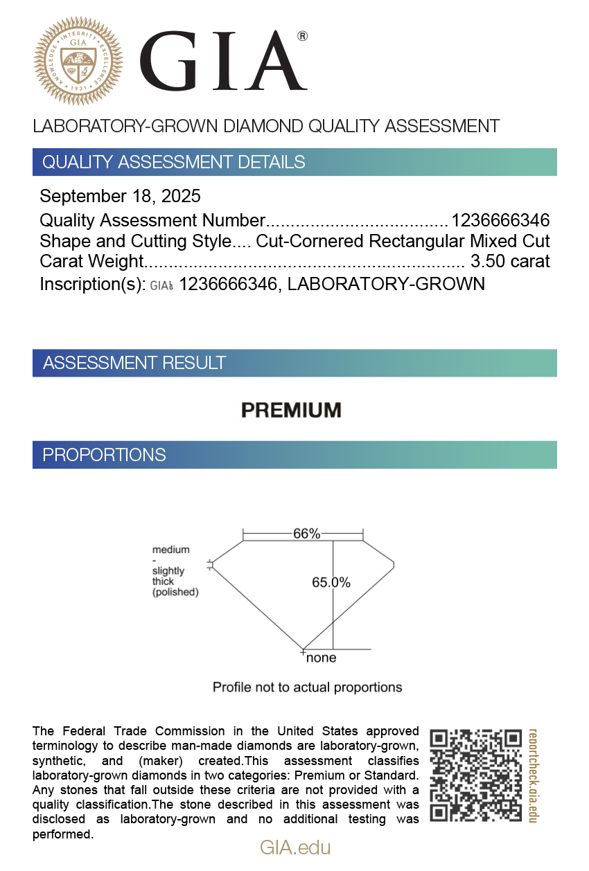 GIA Certificate Sample